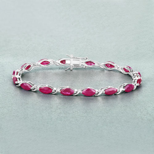 8.00 Carat Genuine Ruby 10K White Gold Bracelet by Bids.com
