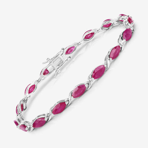 8.00 Carat Genuine Ruby 10K White Gold Bracelet by Bids.com