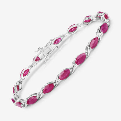 8.00 Carat Genuine Ruby 10K White Gold Bracelet by Bids.com