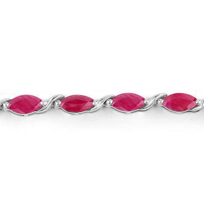 8.00 Carat Genuine Ruby 10K White Gold Bracelet by Bids.com