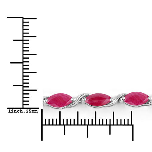 8.00 Carat Genuine Ruby 10K White Gold Bracelet by Bids.com