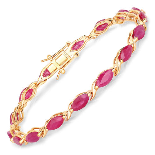 8.00 Carat Genuine Ruby 10K Yellow Gold Bracelet by Bids.com
