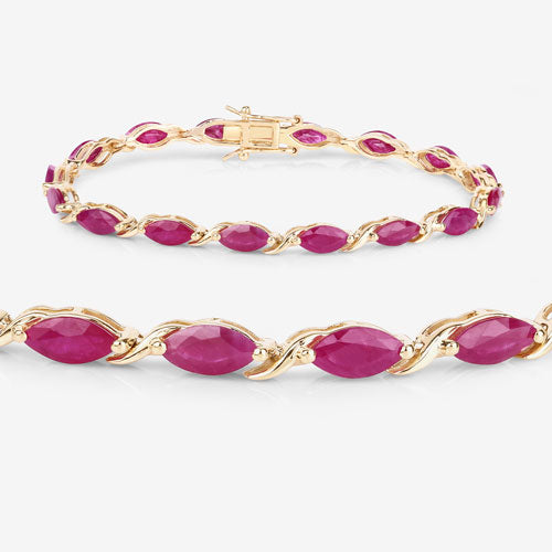 8.00 Carat Genuine Ruby 10K Yellow Gold Bracelet by Bids.com