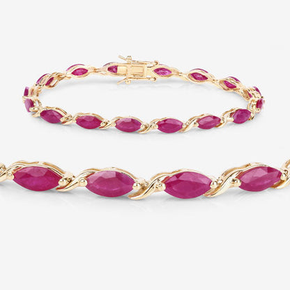 8.00 Carat Genuine Ruby 10K Yellow Gold Bracelet by Bids.com