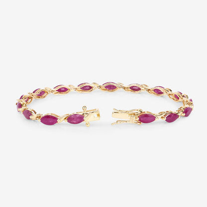8.00 Carat Genuine Ruby 10K Yellow Gold Bracelet by Bids.com
