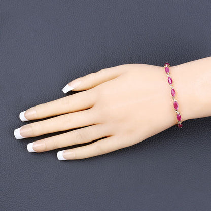 8.00 Carat Genuine Ruby 10K Yellow Gold Bracelet by Bids.com