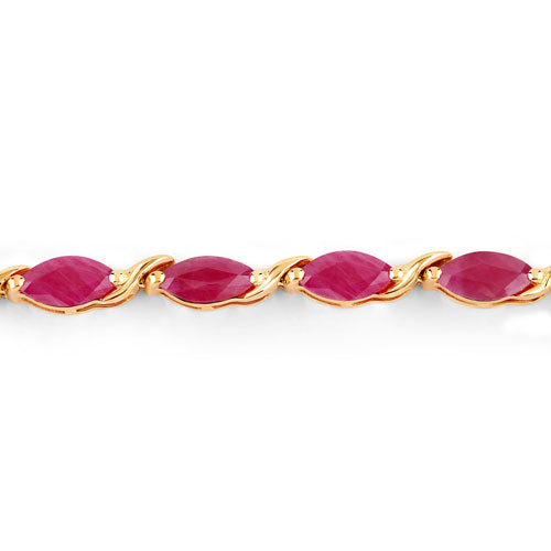 8.00 Carat Genuine Ruby 10K Yellow Gold Bracelet by Bids.com