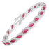 7.78 Carat Genuine Ruby and White Diamond 10K White Gold Bracelet by Bids.com