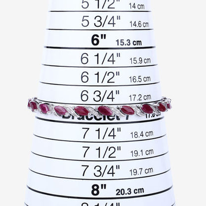 7.78 Carat Genuine Ruby and White Diamond 10K White Gold Bracelet by Bids.com
