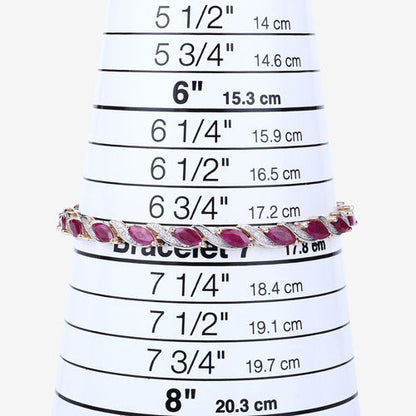 7.78 Carat Genuine Ruby and White Diamond 10K Yellow Gold Bracelet by Bids.com