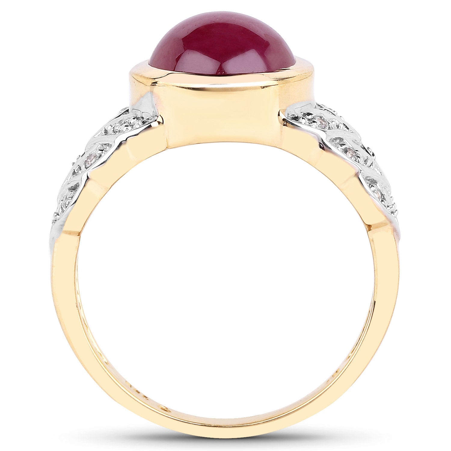 5.11 Carat Glass Filled Ruby and White Topaz .925 Sterling Silver Ring by Bids.com