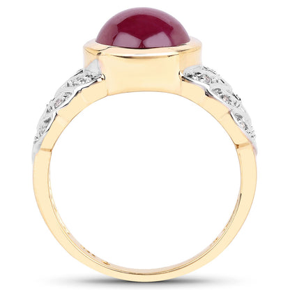 5.11 Carat Glass Filled Ruby and White Topaz .925 Sterling Silver Ring by Bids.com
