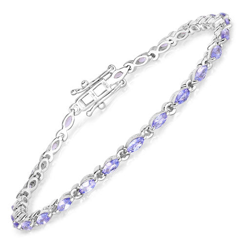3.78 Carat Genuine Tanzanite .925 Sterling Silver Bracelet by Bids.com