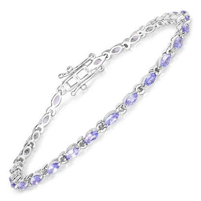 3.78 Carat Genuine Tanzanite .925 Sterling Silver Bracelet by Bids.com