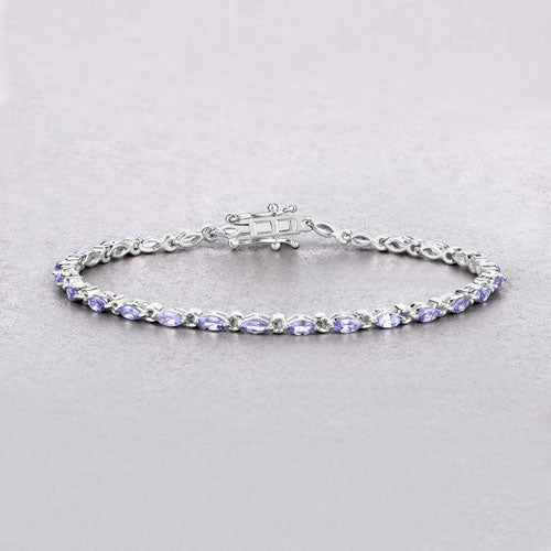 3.78 Carat Genuine Tanzanite .925 Sterling Silver Bracelet by Bids.com