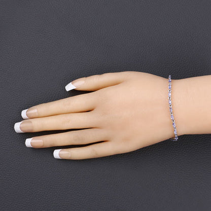 3.78 Carat Genuine Tanzanite .925 Sterling Silver Bracelet by Bids.com