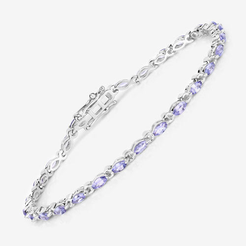3.78 Carat Genuine Tanzanite .925 Sterling Silver Bracelet by Bids.com