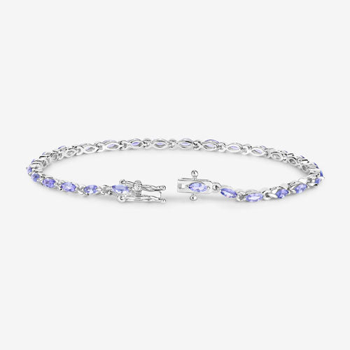 3.78 Carat Genuine Tanzanite .925 Sterling Silver Bracelet by Bids.com