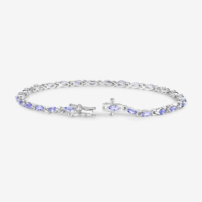 3.78 Carat Genuine Tanzanite .925 Sterling Silver Bracelet by Bids.com