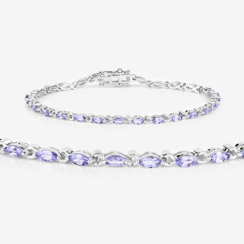 3.78 Carat Genuine Tanzanite .925 Sterling Silver Bracelet by Bids.com