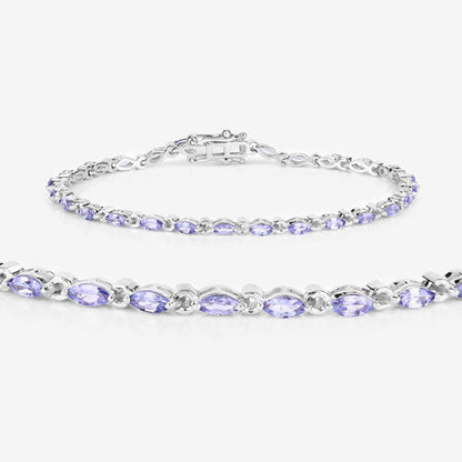 3.78 Carat Genuine Tanzanite .925 Sterling Silver Bracelet by Bids.com