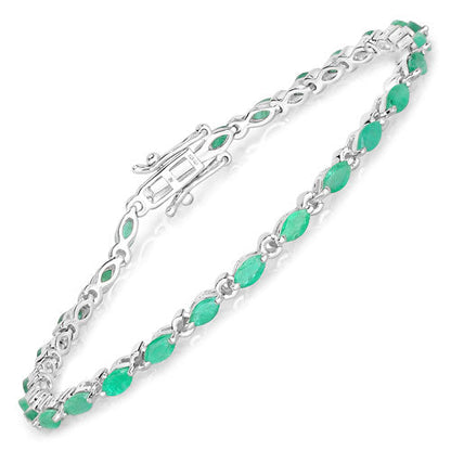 3.24 Carat Genuine Zambian Emerald .925 Sterling Silver Bracelet by Bids.com