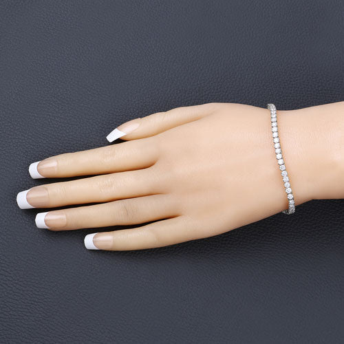 5.10 Carat Lab Grown Diamond 14K White Gold Bracelet by Bids.com