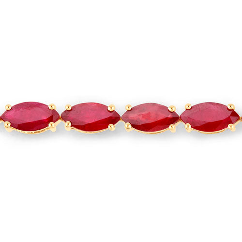 9.50 Carat Genuine Ruby 14K Yellow Gold Bracelet by Bids.com