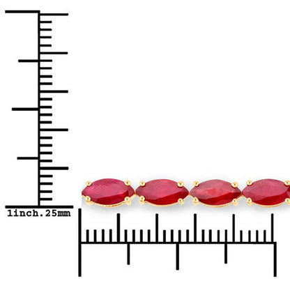 9.50 Carat Genuine Ruby 14K Yellow Gold Bracelet by Bids.com