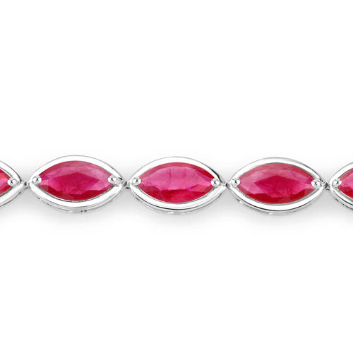 9.00 Carat Genuine Ruby 14K White Gold Bracelet by Bids.com