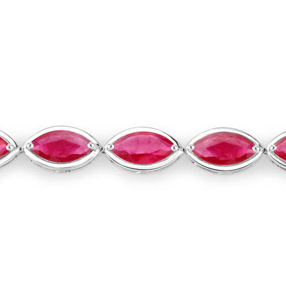 9.00 Carat Genuine Ruby 14K White Gold Bracelet by Bids.com