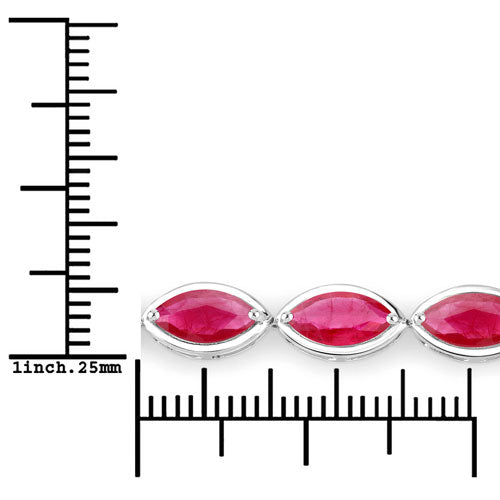 9.00 Carat Genuine Ruby 14K White Gold Bracelet by Bids.com