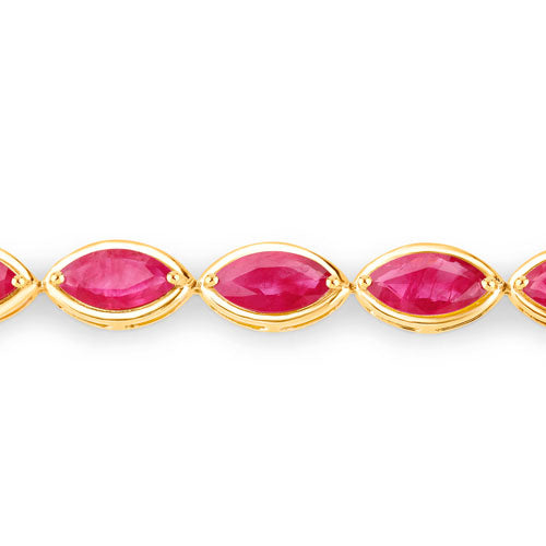 9.00 Carat Genuine Ruby 14K Yellow Gold Bracelet by Bids.com