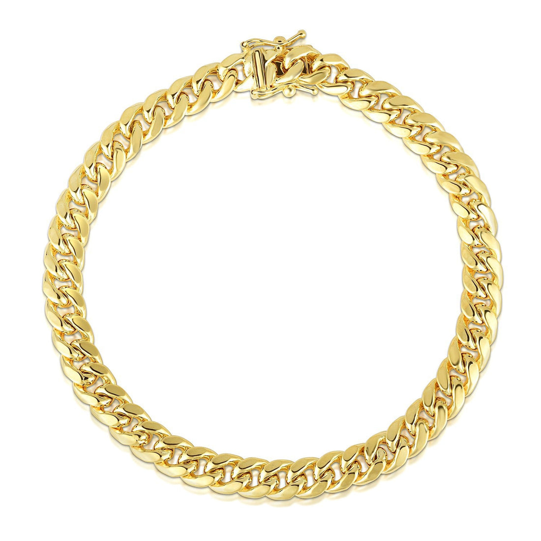 10.5mm 14k Yellow Gold Semi Solid Miami Cuban Bracelet by Bids.com