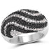 1.26 Carat Genuine Black Diamond and White Diamond .925 Sterling Silver Ring by Bids.com