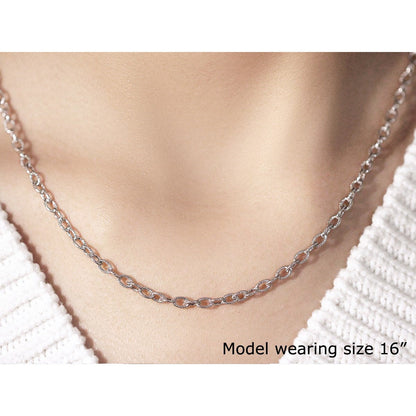 3.5mm 14k White Gold Pendant Chain with Textured Links by Bids.com