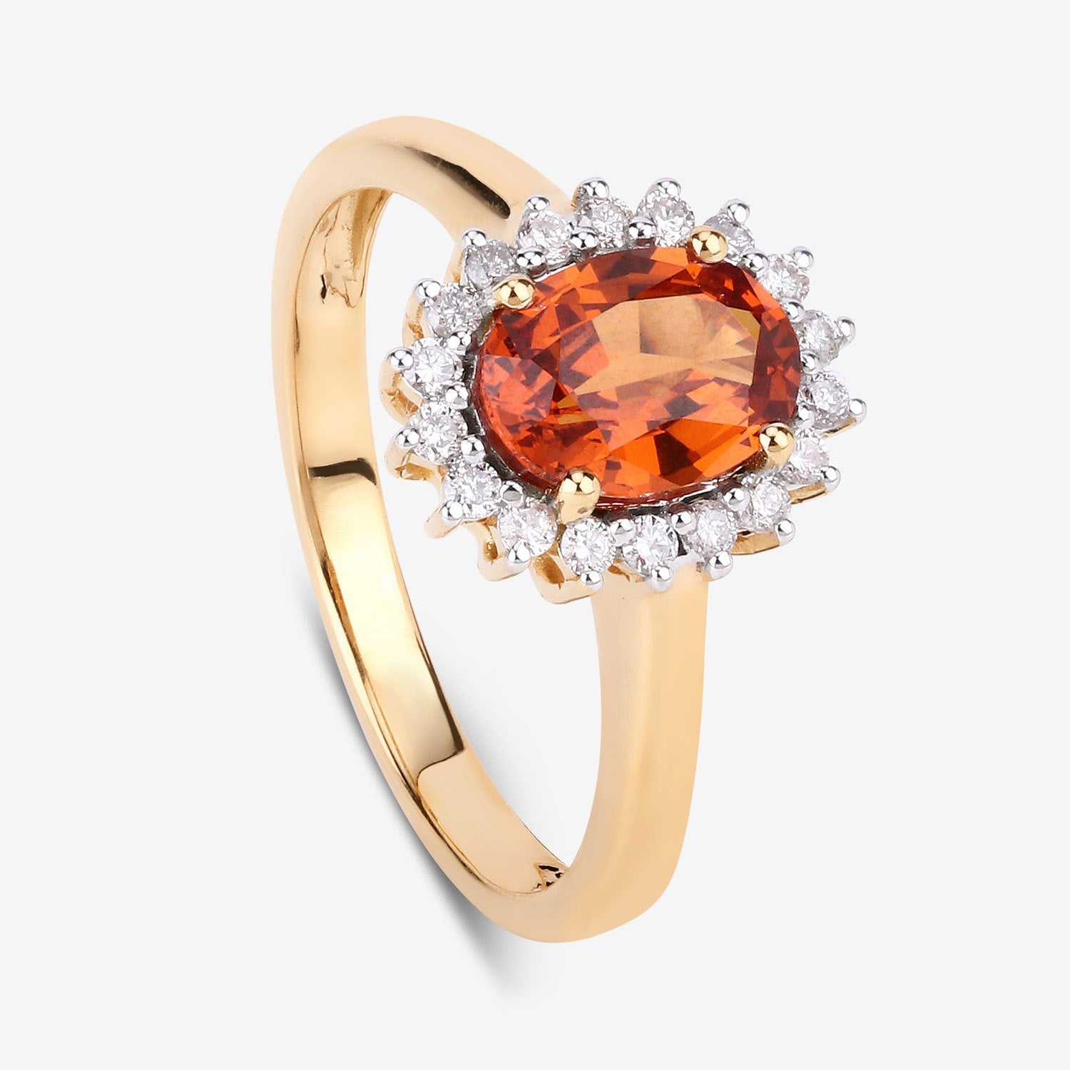 1.87 Carat Genuine Spessartite Garnet and White Diamond 14K Yellow Gold Ring by Bids.com