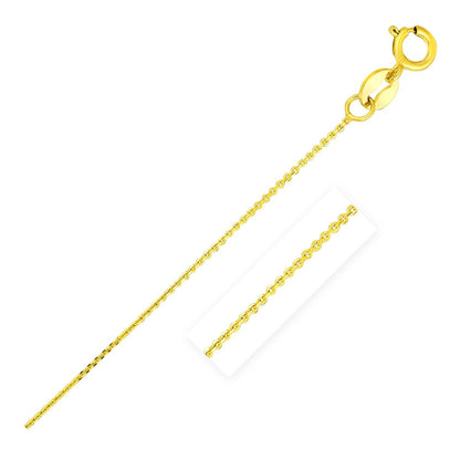 14k Yellow Gold Diamond Cut Cable Link Chain 0.7mm by Bids.com