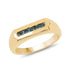 14K Yellow Gold Plated 0.25 Carat Genuine Blue Diamond .925 Sterling Silver Ring by Bids.com