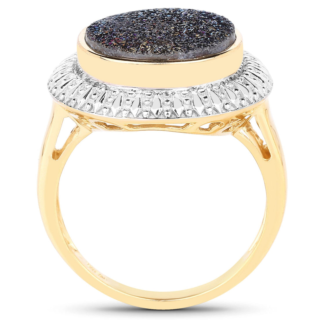 4.90 Carat Genuine Cobalt Blue Drusy .925 Sterling Silver Ring by Bids.com