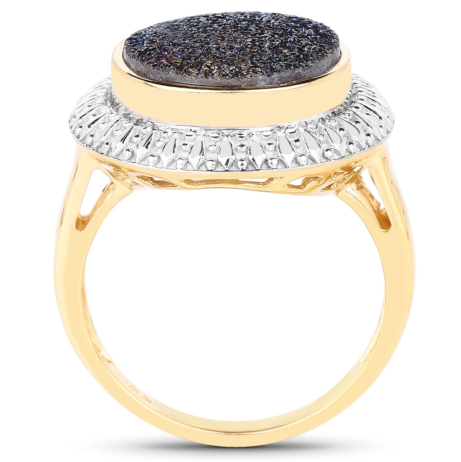 4.90 Carat Genuine Cobalt Blue Drusy .925 Sterling Silver Ring by Bids.com