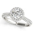 14k White Gold Halo Diamond Engagement Ring with Pave Band (1 1/3 cttw) by Bids.com