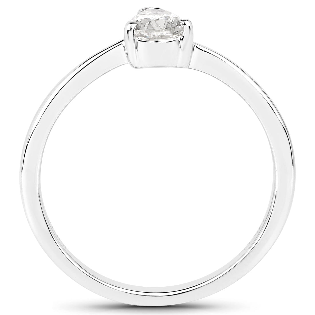 14K White Gold 0.50 Carat Genuine White Diamond Ring by Bids.com