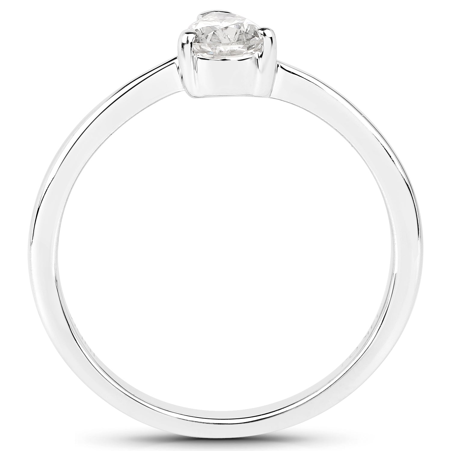 14K White Gold 0.50 Carat Genuine White Diamond Ring by Bids.com
