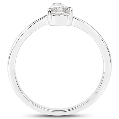 14K White Gold 0.50 Carat Genuine White Diamond Ring by Bids.com