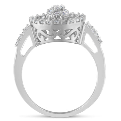 10KT White Gold Diamond Cocktail Ring (1 cttw, H-I Color, SI2-I1 Clarity) by Bids.com