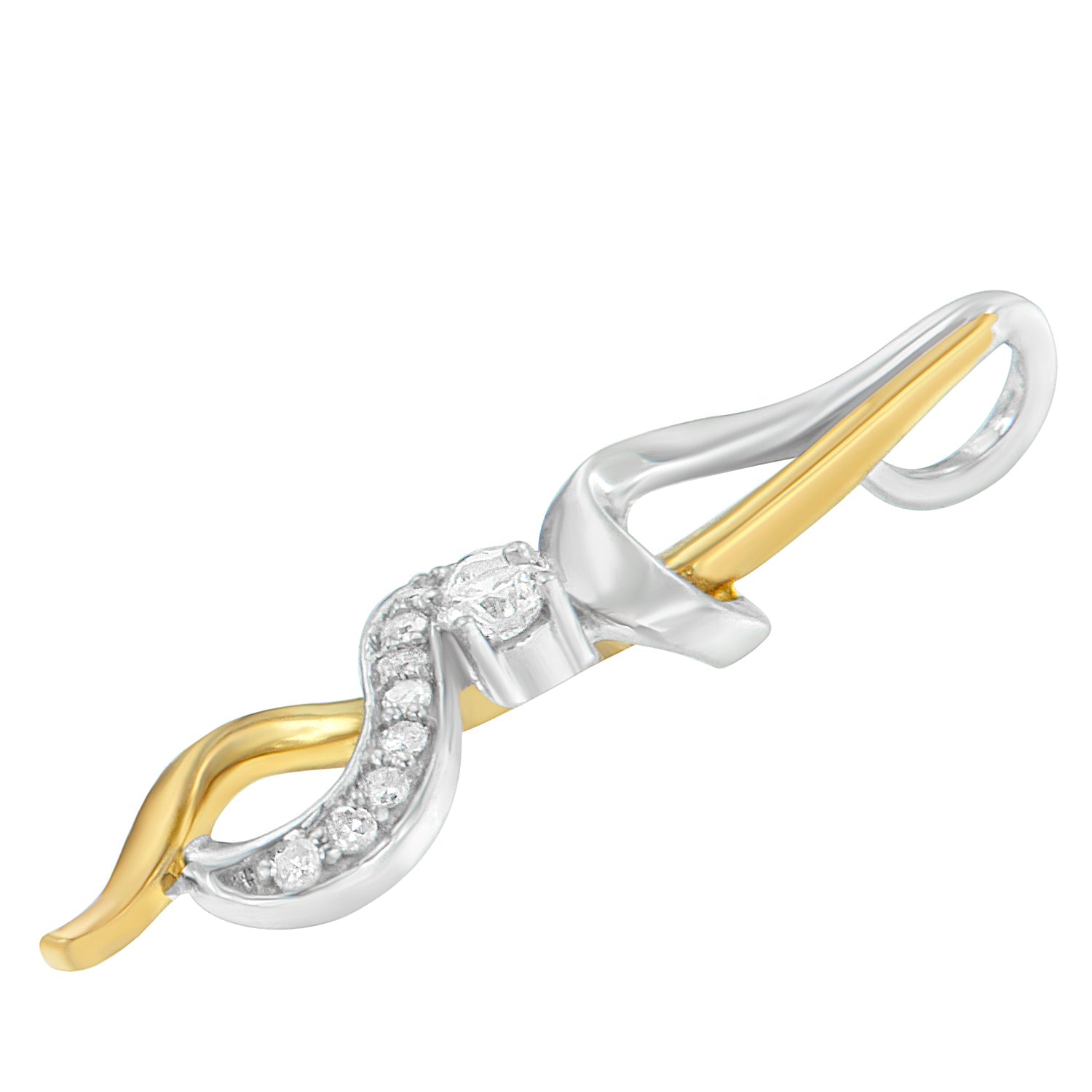 Espira 10K Two-tone Gold 1/5 cttw Diamond Intertwined Swirl Pendant Necklace (J-K, I1-I2) by Bids.com