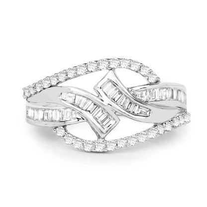 0.72 Carat Genuine White Diamond 14K White Gold Ring (E-F-G Color, VS-SI Clarity) by Bids.com