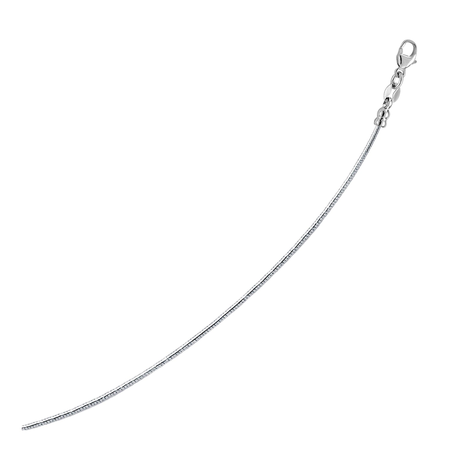 14k White Gold Necklace in a Round Omega Chain Style by Bids.com