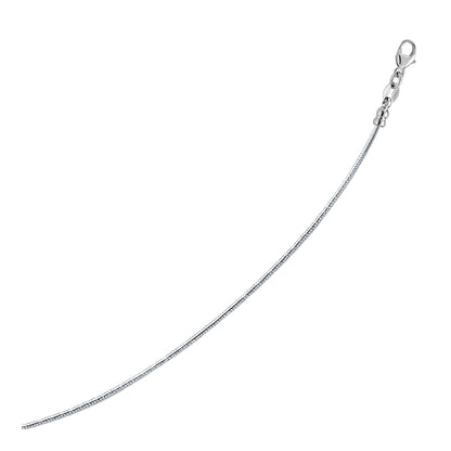14k White Gold Necklace in a Round Omega Chain Style by Bids.com